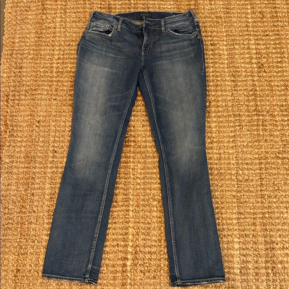 Silver Jeans Women's Straight Leg in Dark‎ Blue